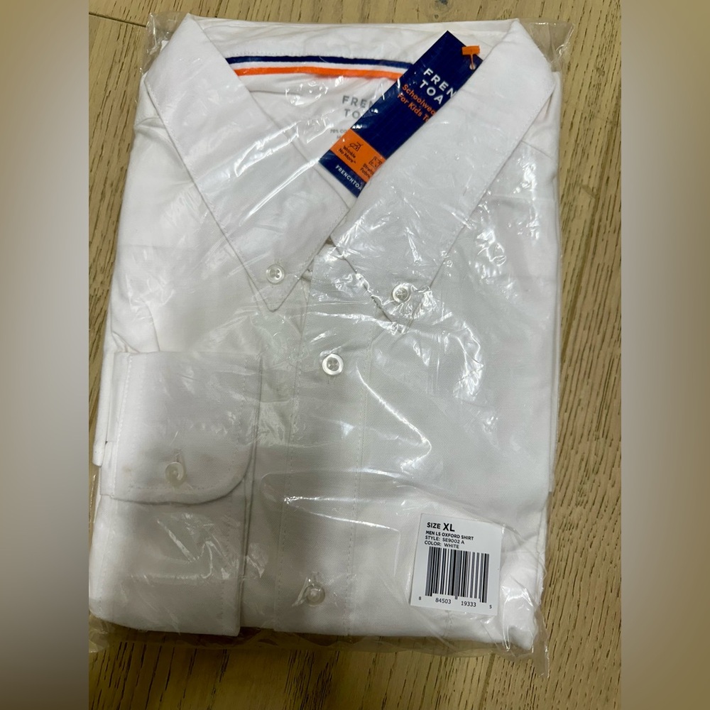 French Toast Men's White Casual Button Down Shirt